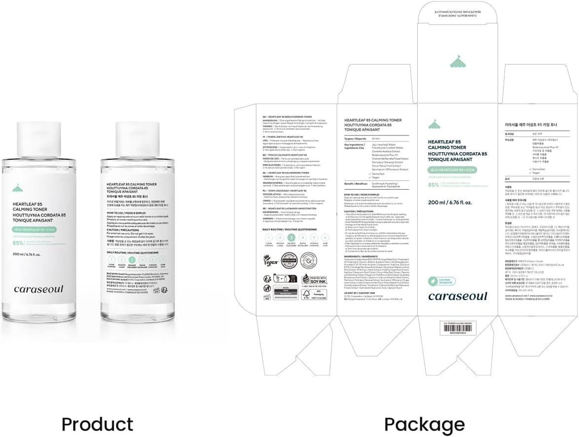 Heartleaf 85 Calming Toner for Face | 85% Heartleaf Extract, Hydrating Korean Toner, Jeju Houttuynia Cordata Extract, for Sensitive Skin, PH Balanced, Korean