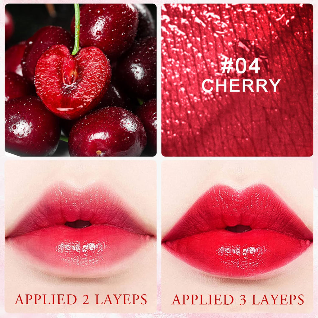 4 Colors Lip Tint Stain Set, Watery Lip Tint Mini Liquid Matte Lipstick | Lip Stain Long Lasting Waterproof, Korean Lip Gloss Moisturizing Natural, Multi-Use Lip and Cheek Tint,Lightweight Non-Sticky
