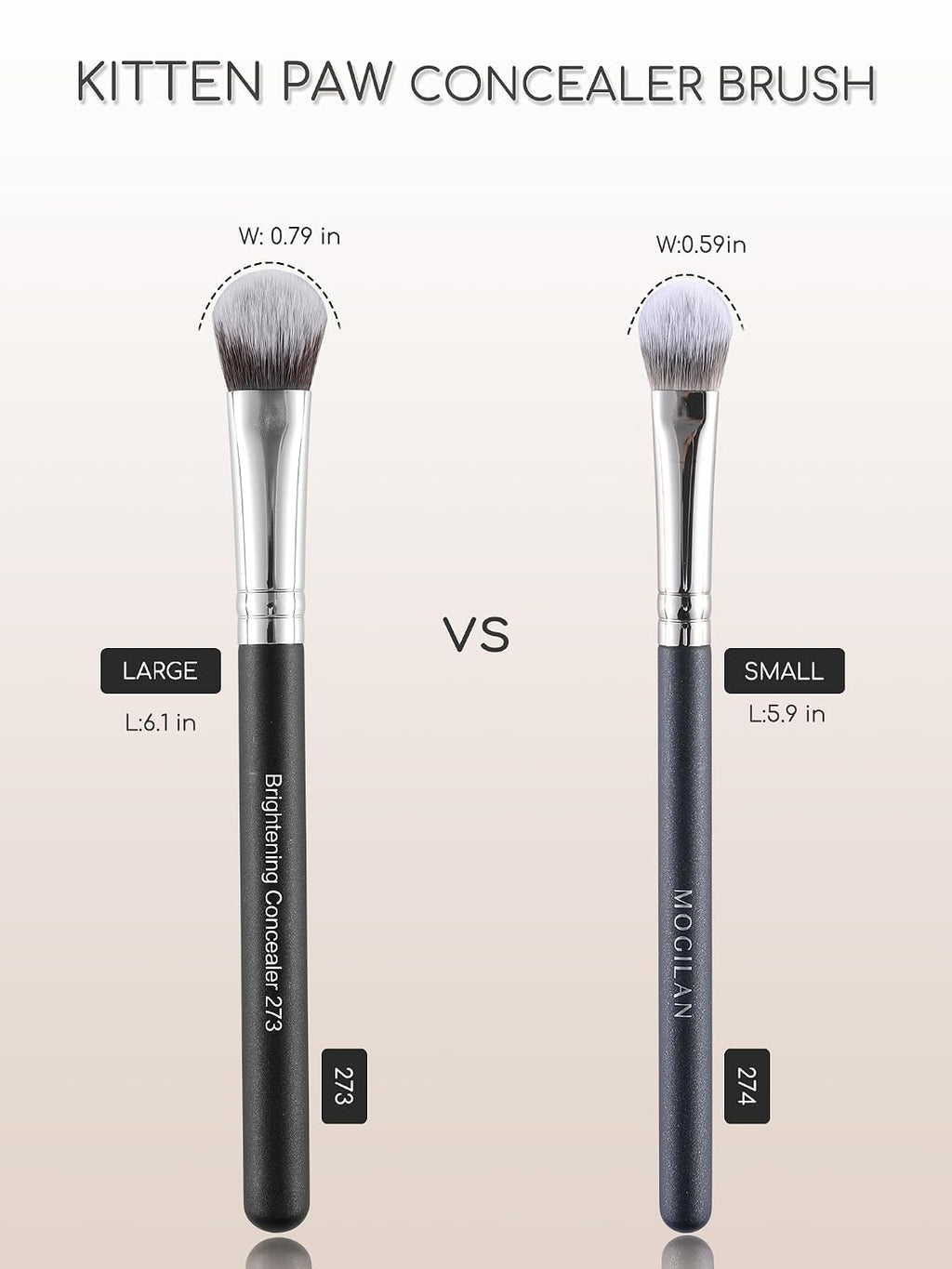 Concealer Brush under Eye Kitten Paw Makeup Brush Soft Synthetic Bristles for Liquid Cream Powder Eye Concealer Eyeshadow Blending Covers Blemishes Imperfections & Dark Circles Face Brush 273