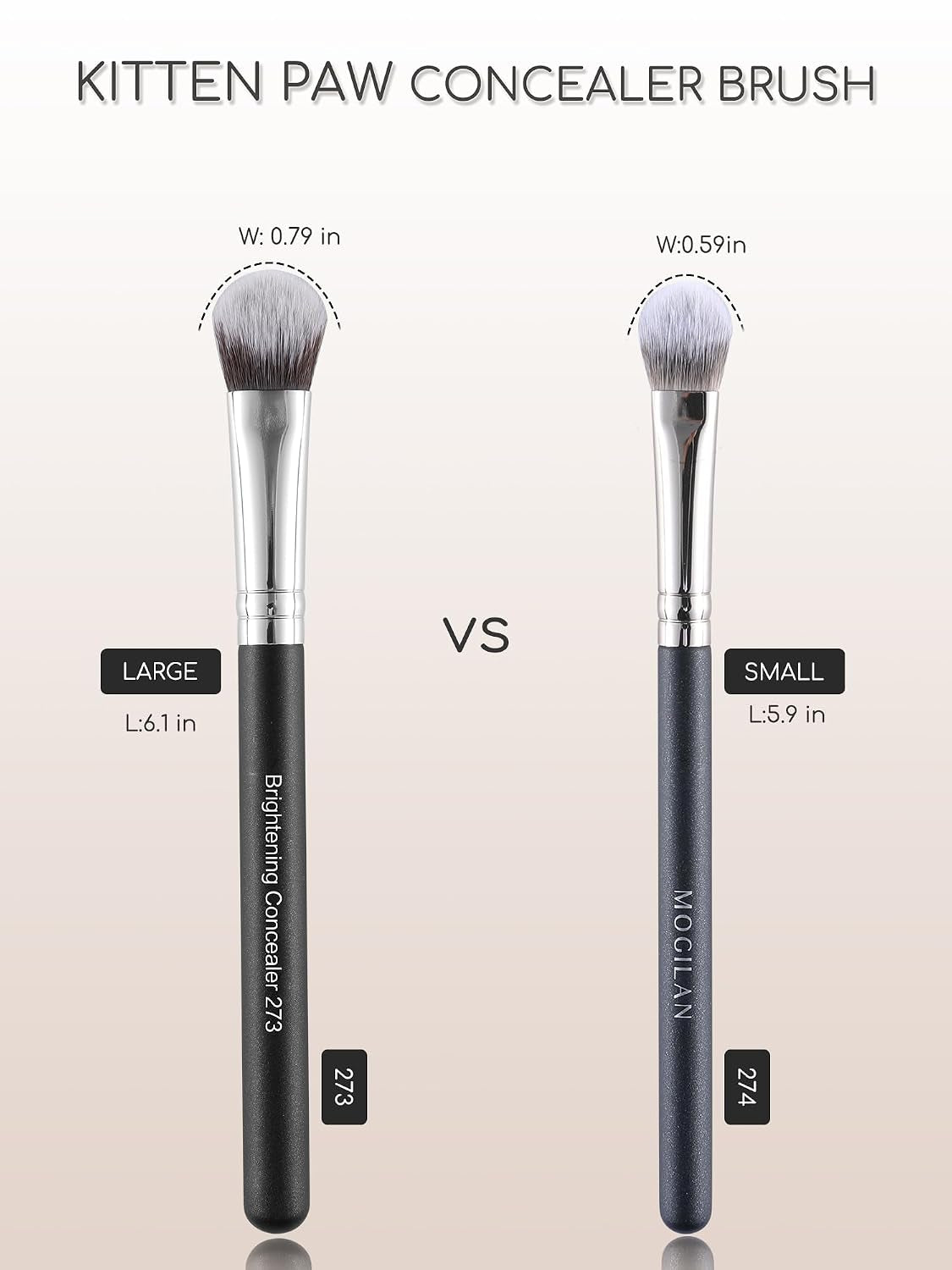 Concealer Brush under Eye Kitten Paw Makeup Brush Soft Synthetic Bristles for Liquid Cream Powder Eye Concealer Eyeshadow Blending Covers Blemishes Imperfections & Dark Circles Face Brush 273