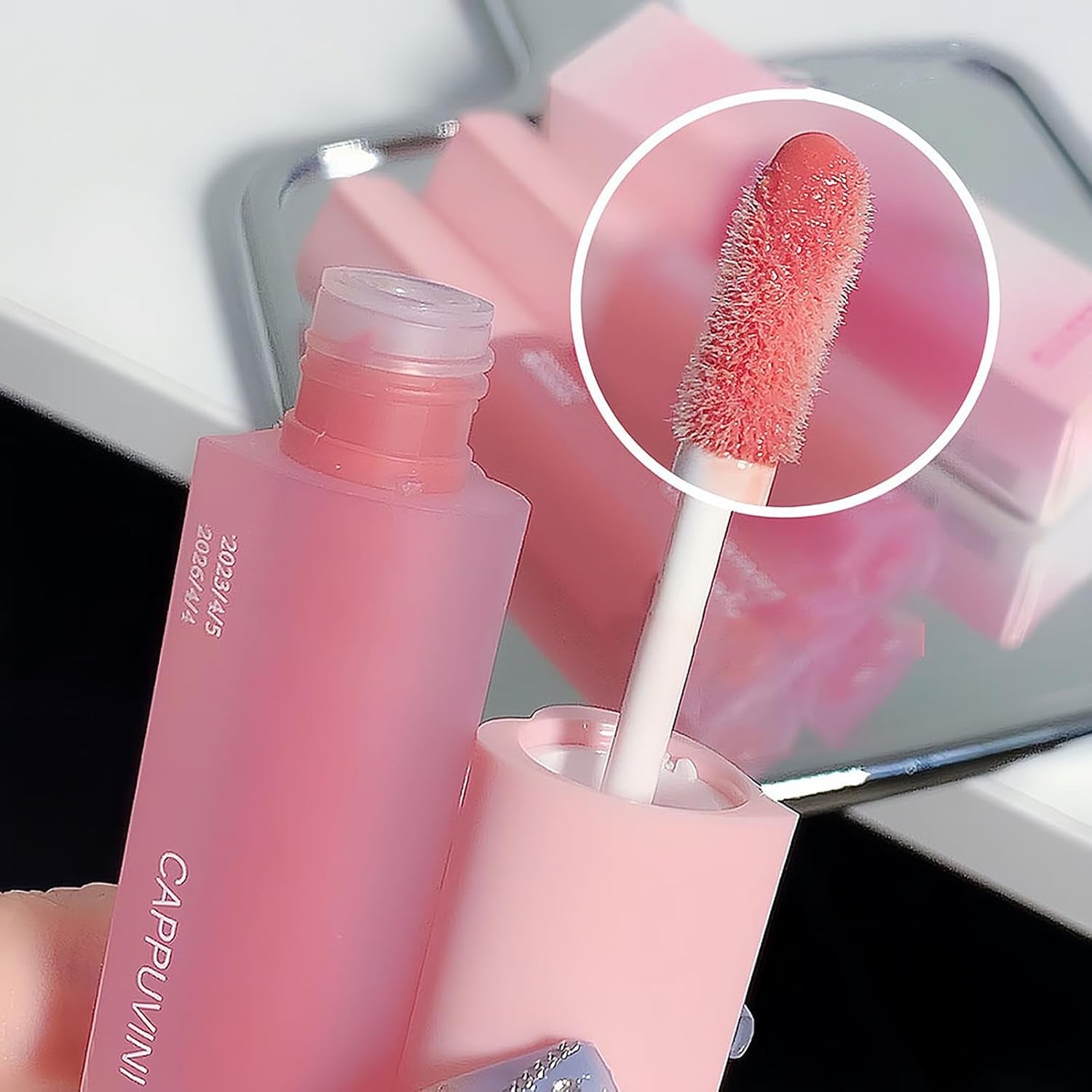 Juicy Lasting Tint Lip Gloss Set, Vivid Color, Glossy Finish, Long-Lasting Moisturizing Glaze Tint Highly-Pigmented, Clear & Natural Makeup Lip Tint for Daily (6Pcs)