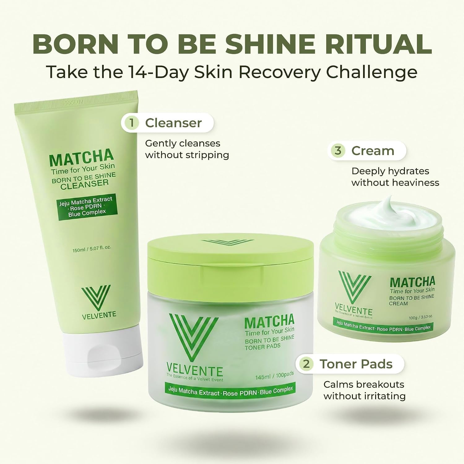 Matcha PDRN Korean Toner Pads, Dark Spots, Pores & Redness, Vegan | Gentle Exfoliation, Smoothing, Hydrating & Even Tone. AM&PM Acne-Prone Sensitive Skin 100Ct