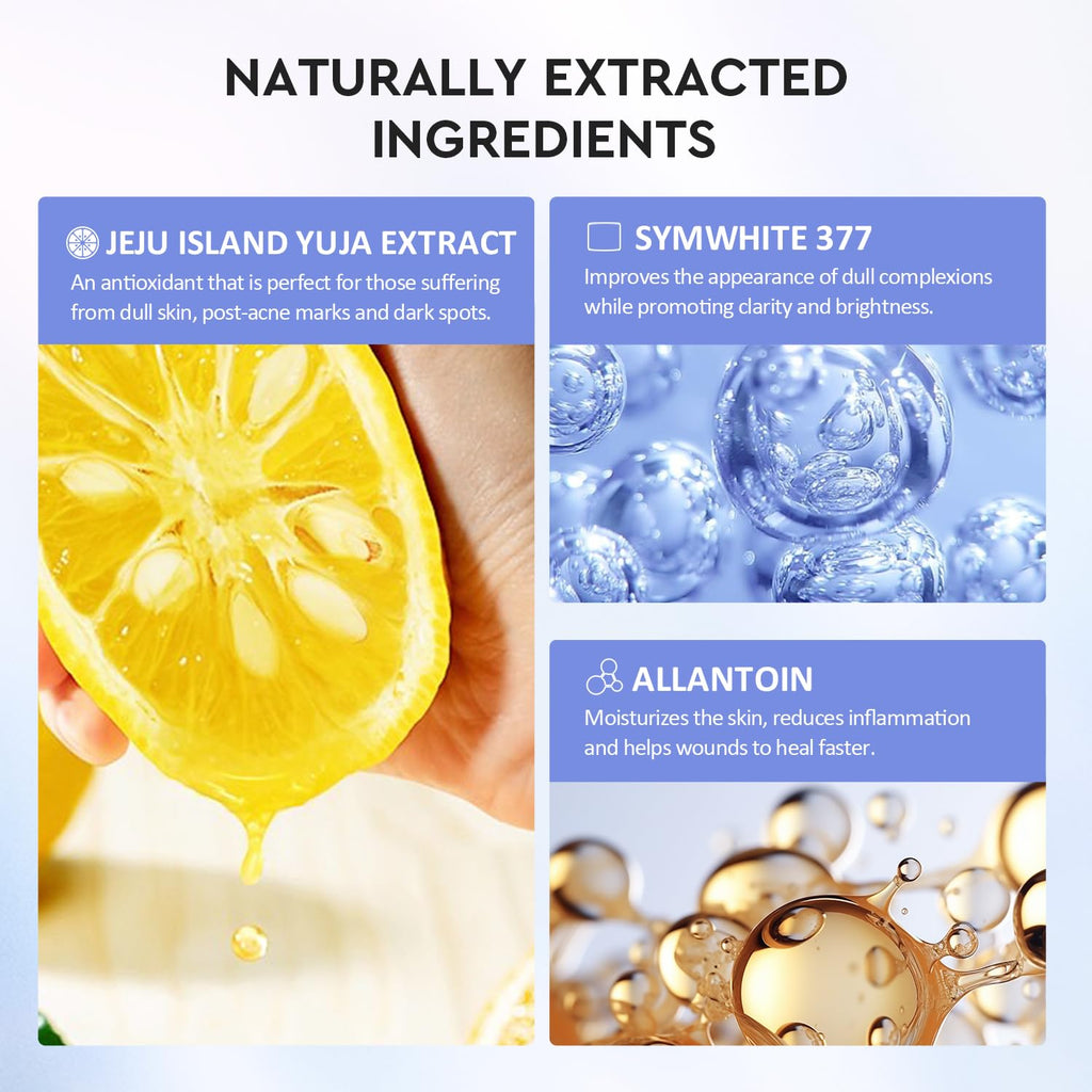 Brightening Face Moisturizer, Facial Dark Spot Moisturizer with Yuja Symwhite 377, Hydrating Gel Cream for Uneven Skin Tone, Calming Panthenol for Sensitive Skin, All Skin Types, 100G