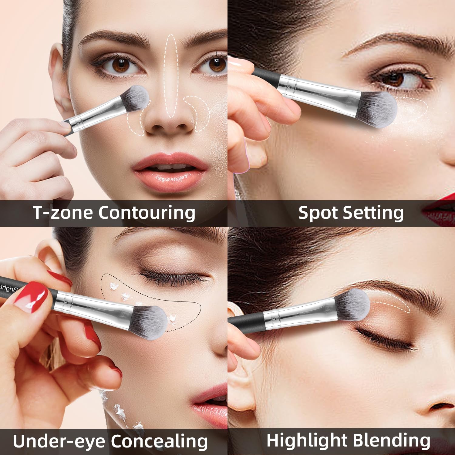 Concealer Brush under Eye Kitten Paw Makeup Brush Soft Synthetic Bristles for Liquid Cream Powder Eye Concealer Eyeshadow Blending Covers Blemishes Imperfections & Dark Circles Face Brush 273