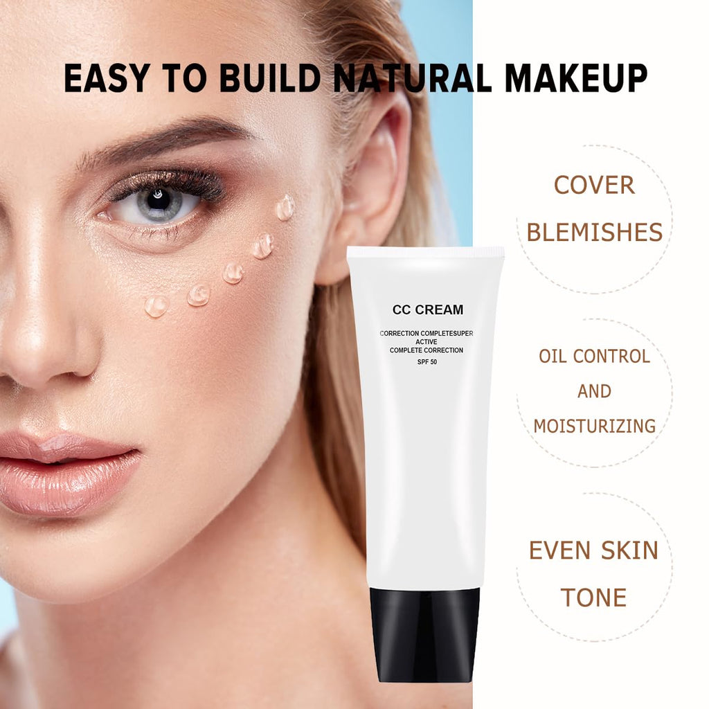 CC Cream Skin Tone Adjusting for Mature Skin, Complete Correction Super Active, Light, Moisturizer, SPF 50, 1.0 Fl Oz (Natural, 30Ml)