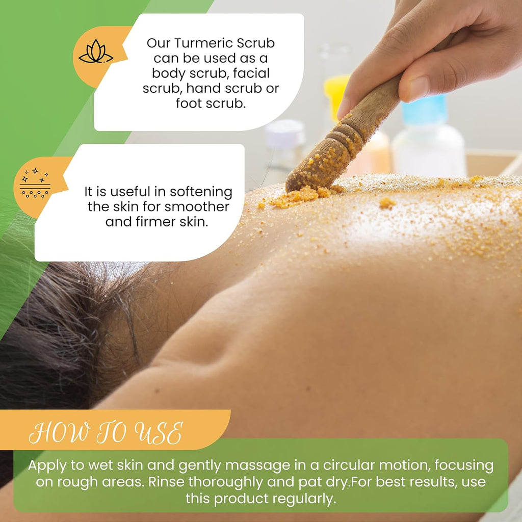 Turmeric Body Scrub, Face & Body Exfoliating Scrub, 7.8 Oz | Weekly Polish Step • Shower Skincare Routine • Soft Refreshed Feel