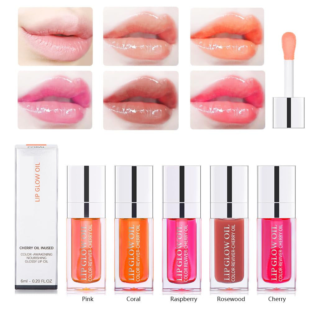 Hydrating Lip Glow Oil, Moisturizing Lip Glow Oil, Lip Plumper Gloss, Transparent Lip Gloss, Lip Oil, Plumping Lip Oil, Lip Balm, Tinted Lip Balm Lip Care (Clear)
