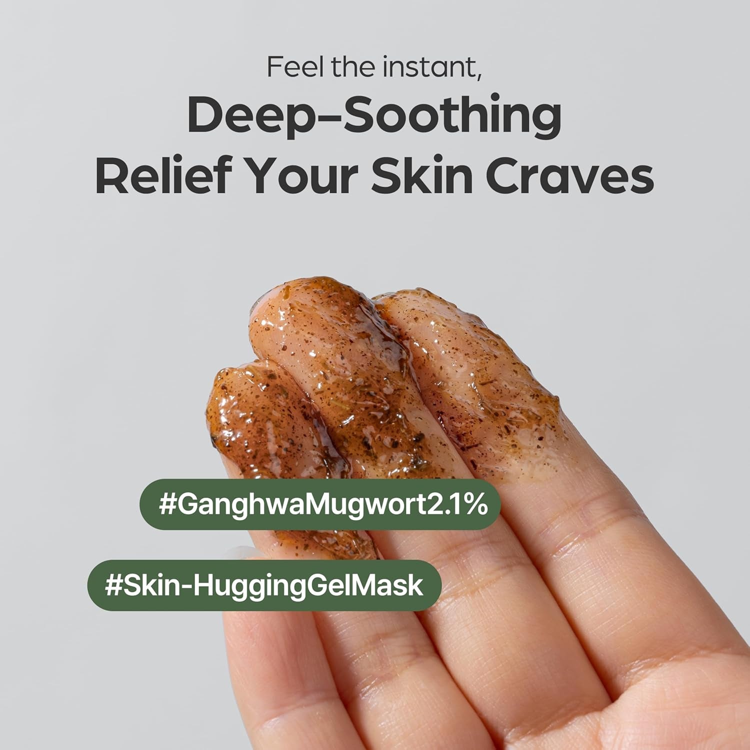 Mugwort Mask, Wash-Off Calming Face Mask with Mugwort Extract, Cooling & Soothing Care for Sensitive Skin, Korean Skincare 2.46 Fl.Oz