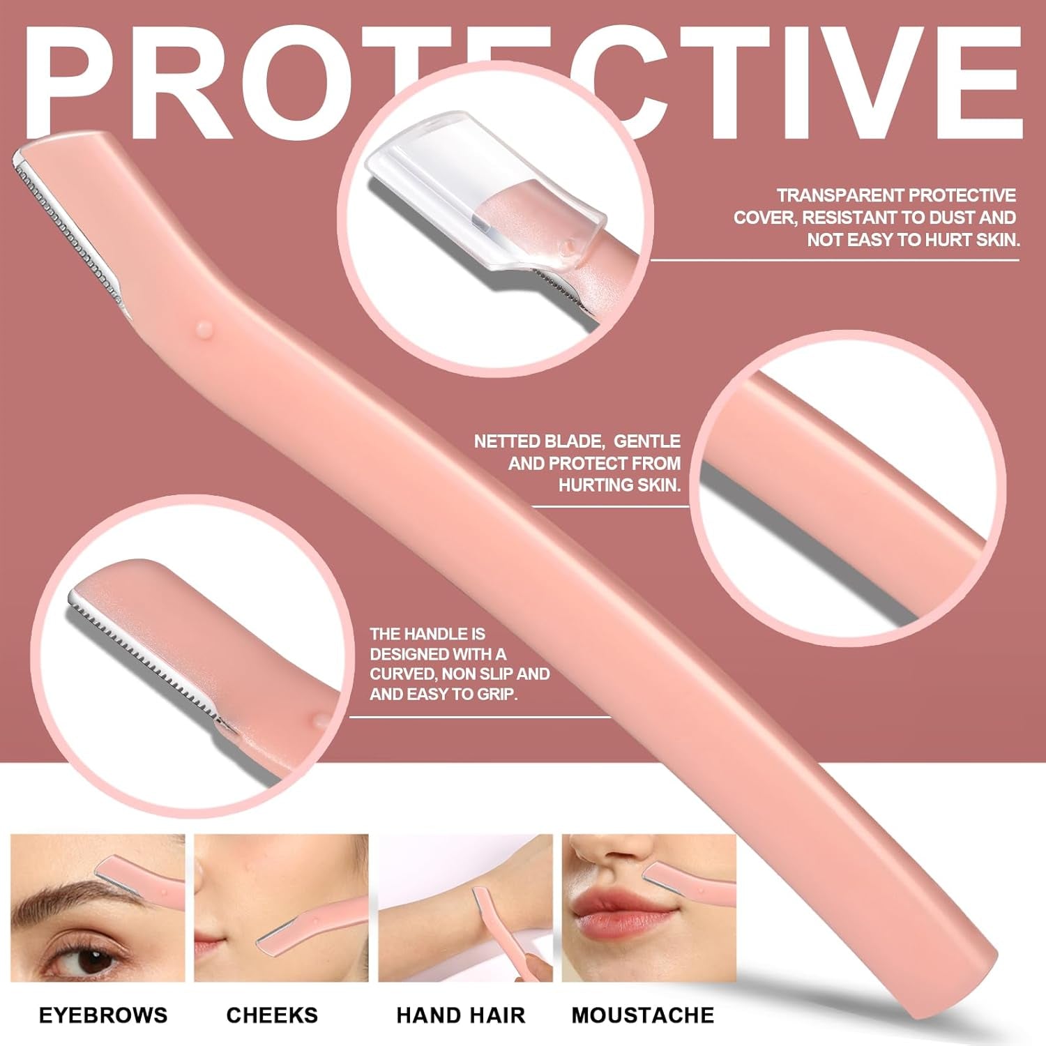 Eyebrow Kit with Leather Case - Eyebrow Scissors, Tweezers, Razor, Brush for Women & Men - Facial Hair & Ingrown Hair Removal