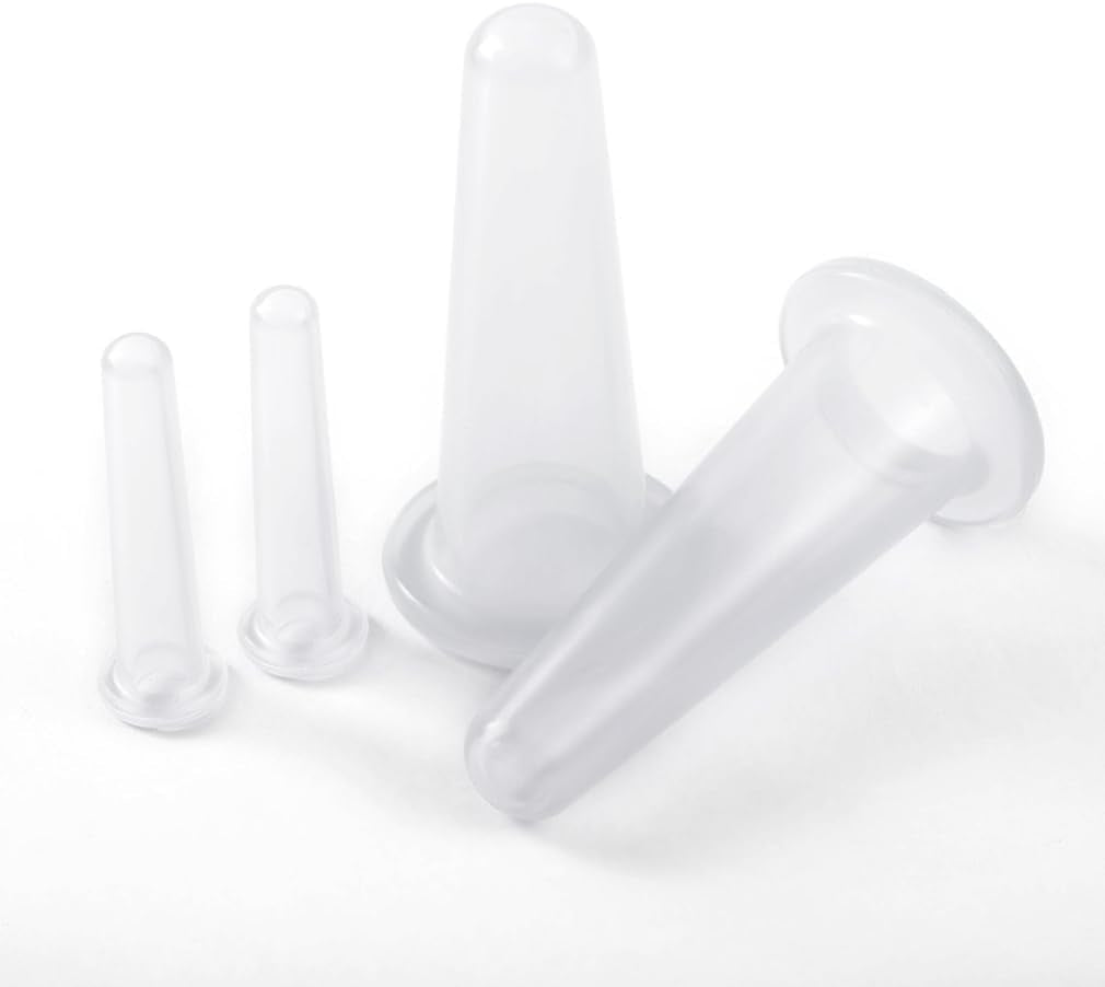 4Pcs Transparent Massage Cupping Set Silicone Mini Facial Cups Face Massager Helper Skin Care Neck Back Eyes Massaging Cup Safe to Use, Don'T Worry about Burns Health Care Products