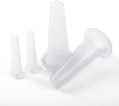 4Pcs Transparent Massage Cupping Set Silicone Mini Facial Cups Face Massager Helper Skin Care Neck Back Eyes Massaging Cup Safe to Use, Don'T Worry about Burns Health Care Products