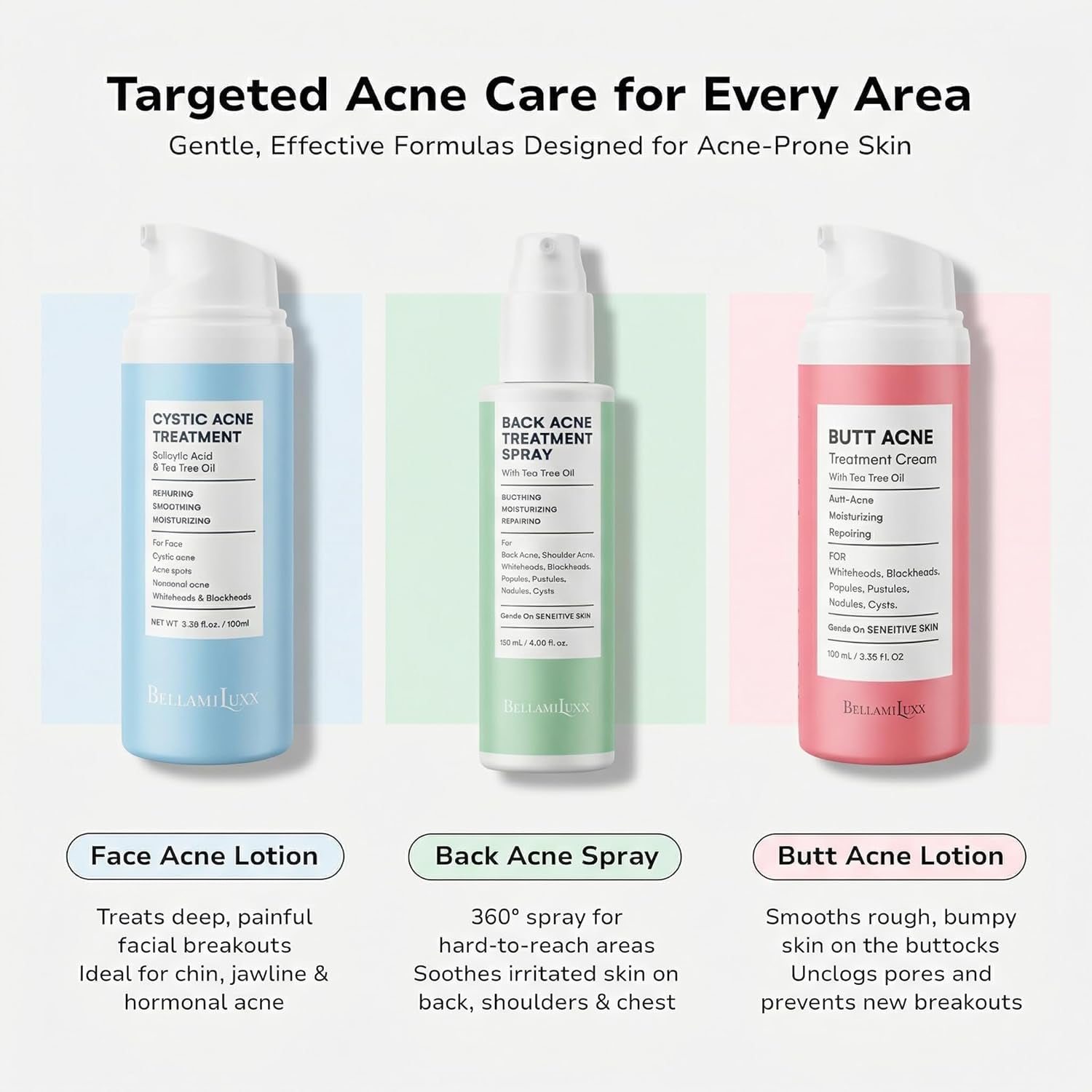 Back & Body Acne Treatment: 2% Salicylic Acid Back Acne Spray for Clear, Soothe & Moisturize - Effective Bacne Treatment with Tea Tree Oil, Body Acne Spray for Men, Women & Teens