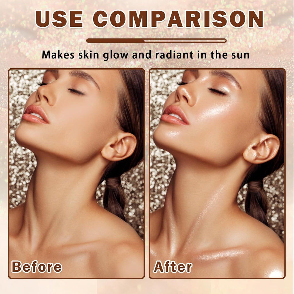 Body Glow Oil,Glow Shimmer Sunscreen,01 Rose Gold | SPF 45 Broad Spectrum,Moisturizing Shimmer Sunscreen for Women and Men,Lightweight Non-Sticky,Absorbs Quickly,Glowing Results