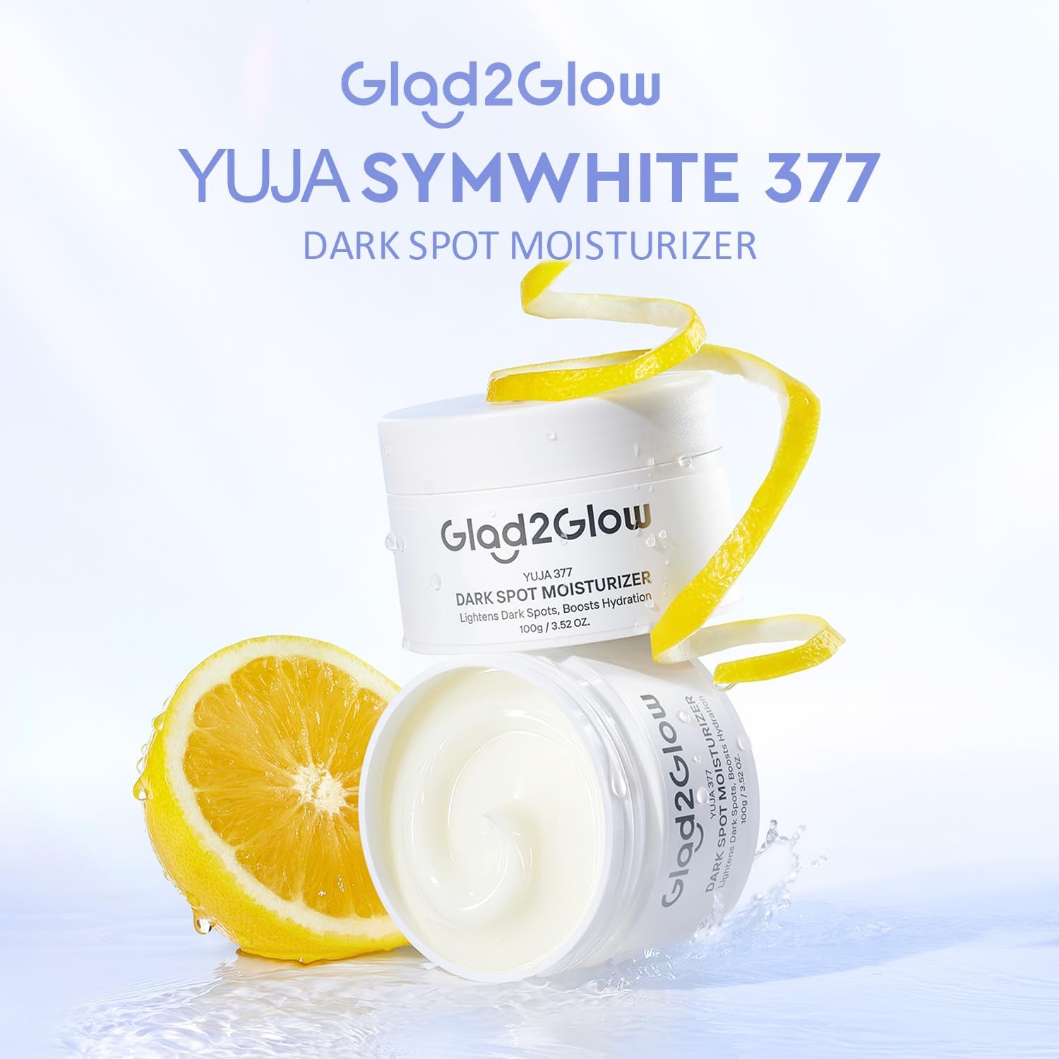 Brightening Face Moisturizer, Facial Dark Spot Moisturizer with Yuja Symwhite 377, Hydrating Gel Cream for Uneven Skin Tone, Calming Panthenol for Sensitive Skin, All Skin Types, 100G