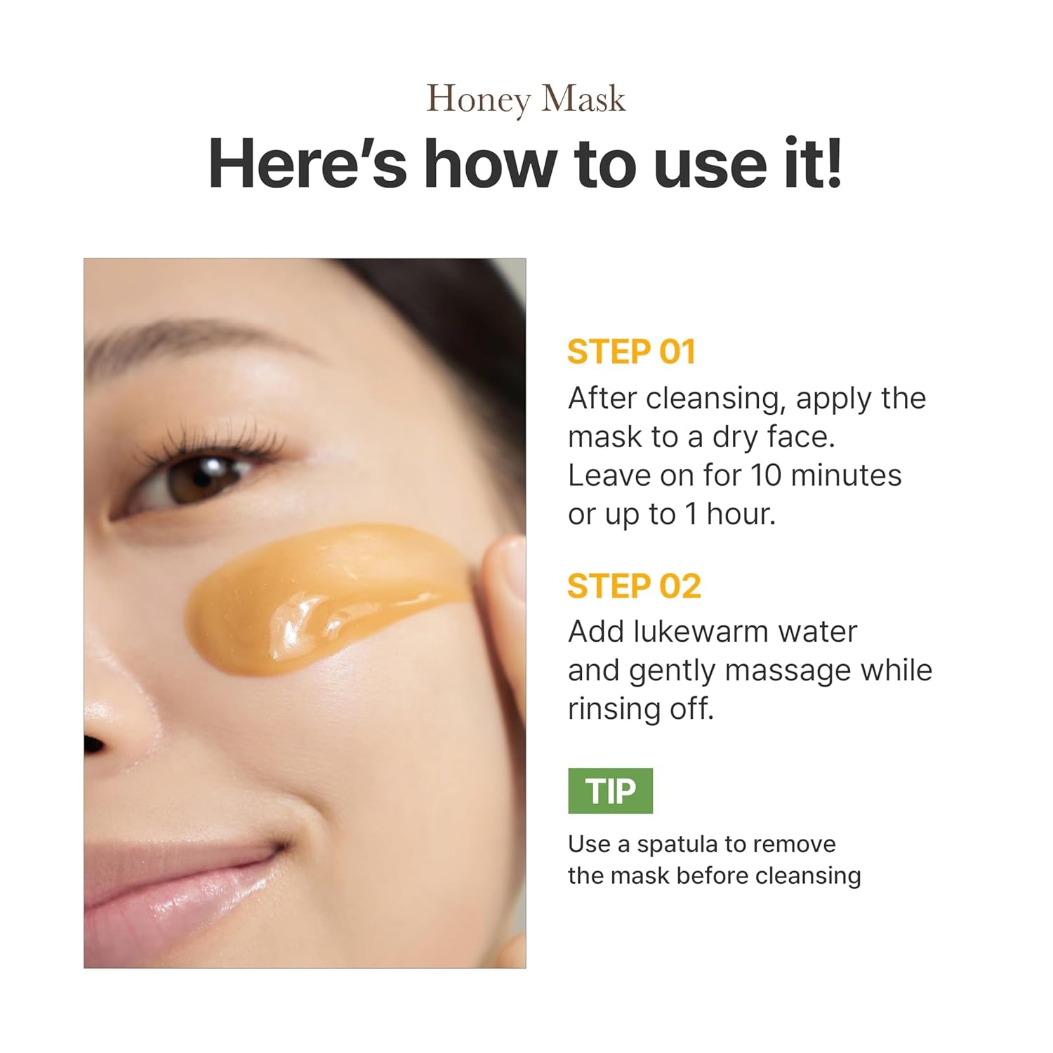 Honey Mask, Deep Nourishing Wash-Off Mask with Natural Honey, Glass & Dewy Glow, Long-Lasting Hydration, Korean Skin Care 2.37Fl.Oz