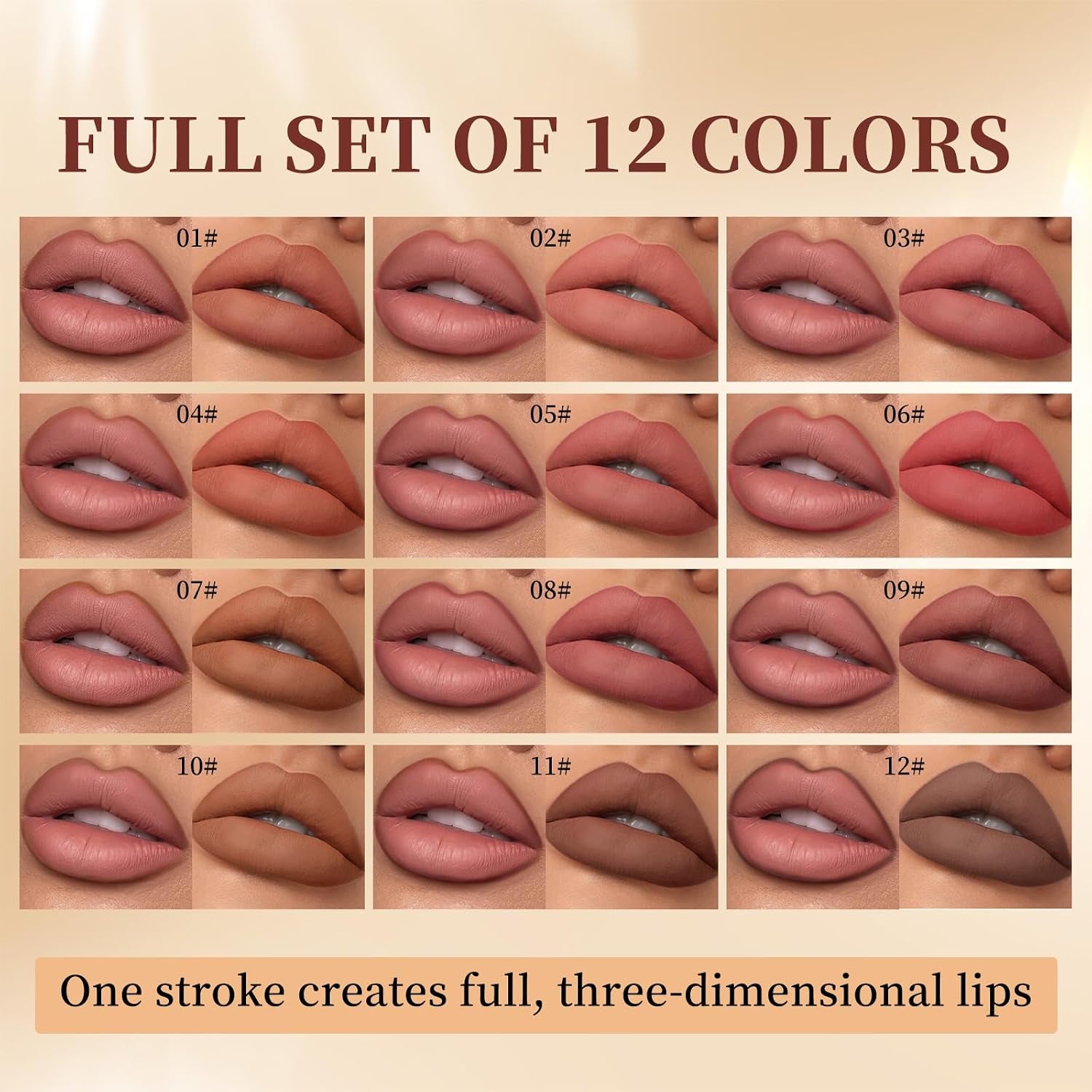 Matte Lip Liner Set,12 Colors Long Lasting Waterproof Nude Lip Liner Pencil Set,Smooth and High Pigmented Natural Lip Makeup Pencil,Matte Makeup Lipliners