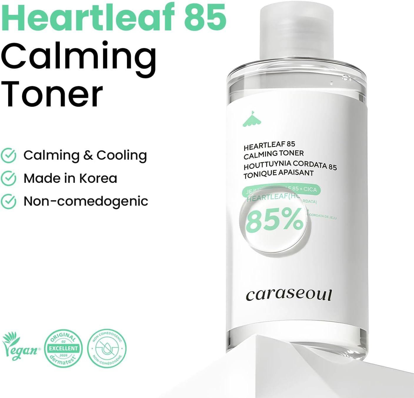 Heartleaf 85 Calming Toner for Face | 85% Heartleaf Extract, Hydrating Korean Toner, Jeju Houttuynia Cordata Extract, for Sensitive Skin, PH Balanced, Korean
